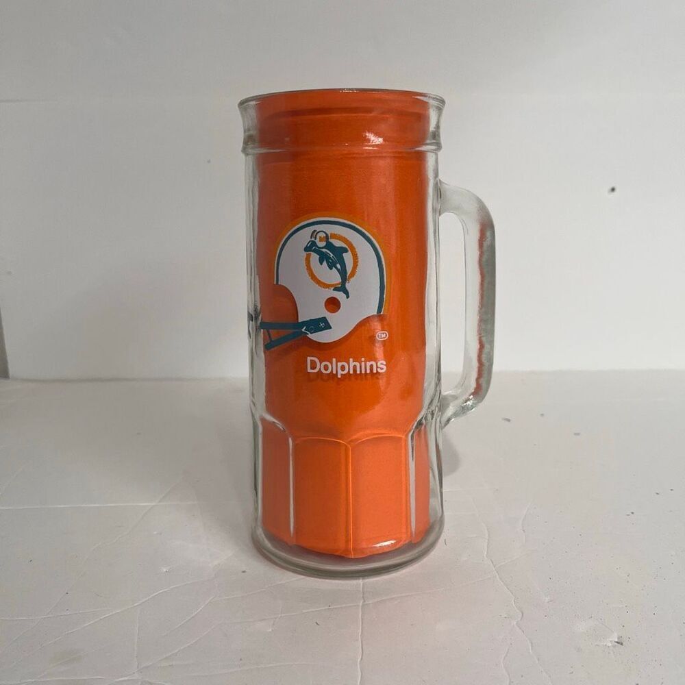 Vintage Miami Dolphins Beer Mug   Fisher Nuts   7”
